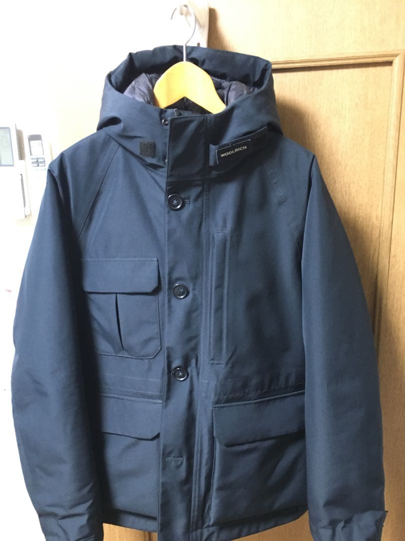 ゴアテックスダウンウールリッチWOOLRICH 紺色 良好　Lサイズ