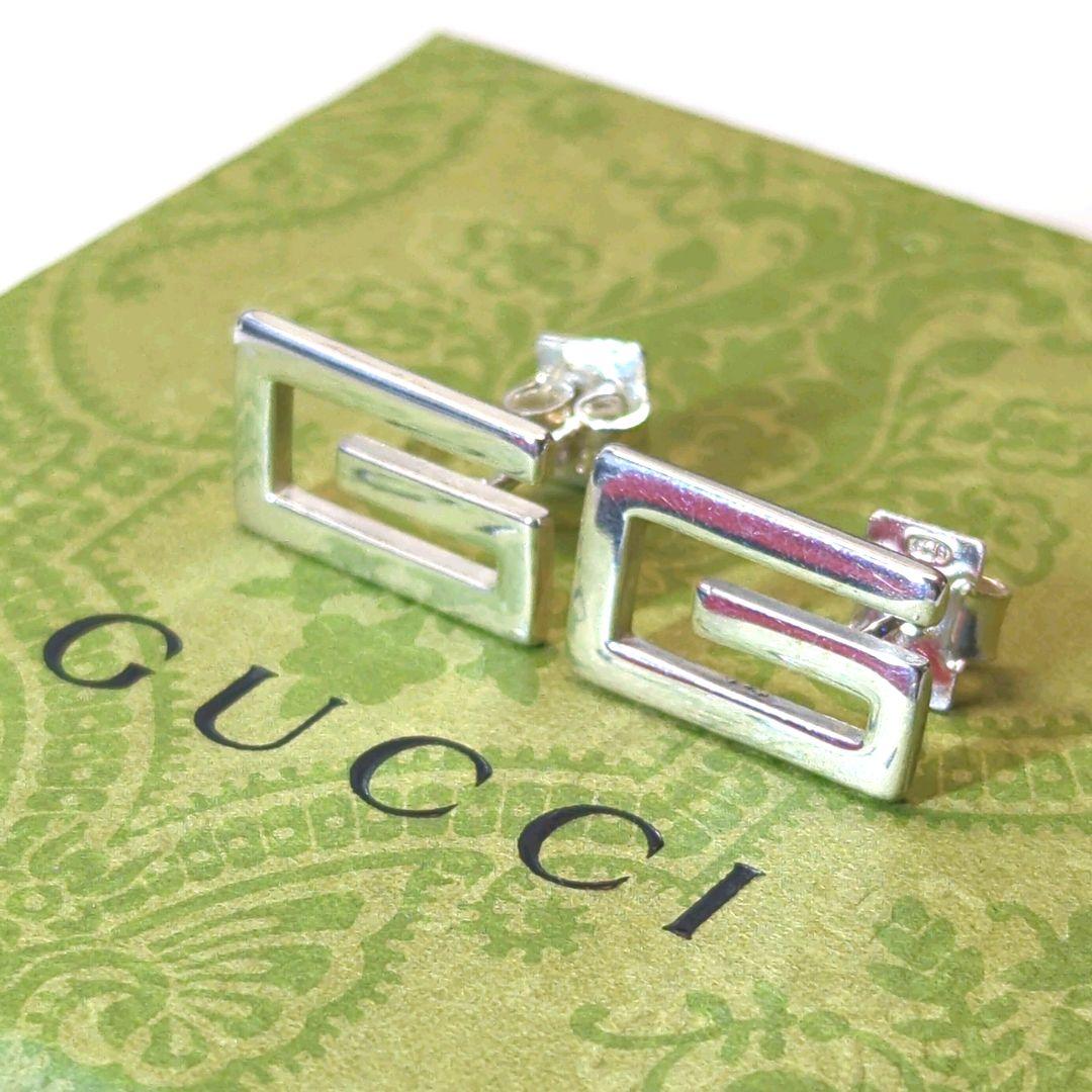 美品 グッチ GUCCI ピアス カットアウト Gロゴ シルバー