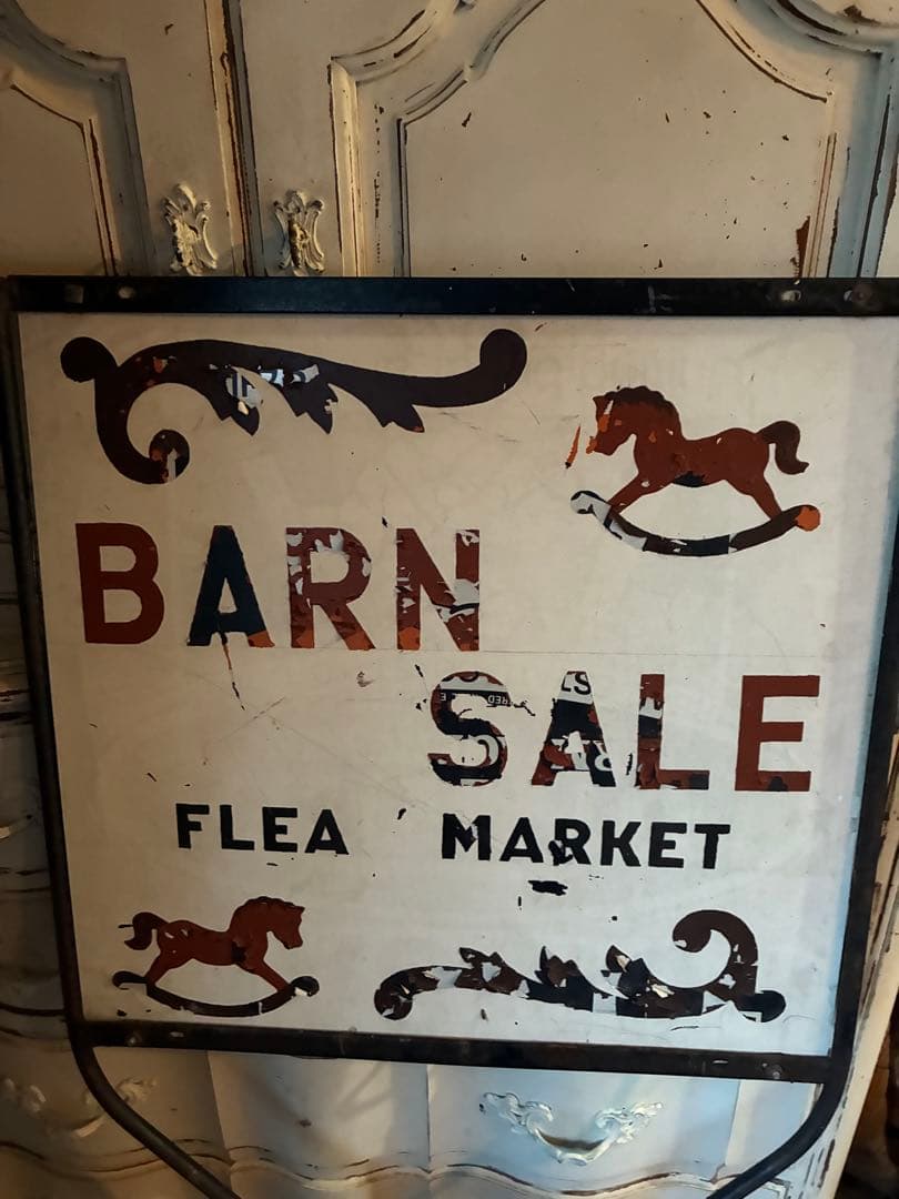 アンティーク　大きな　サイン　プレート　立て　看板　道路　標識　広告　アメリカ