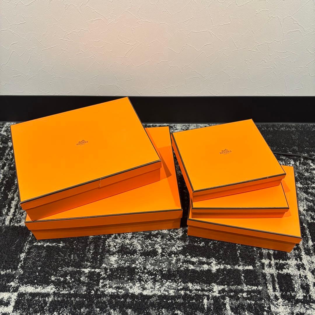 34 HERMES　エルメス　オレンジ　空箱　長方形　5個セット