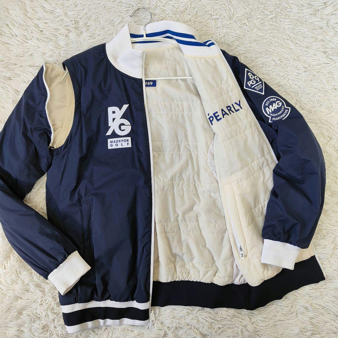 パーリーゲイツ　4way リバーシブル ブルゾンジャケット　白×紺　ベスト　M