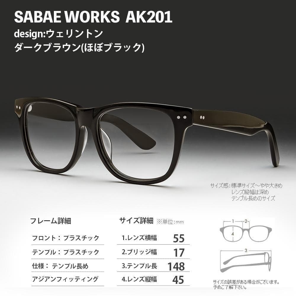 遠近両用メガネ (老眼 +3.00) 鯖江メガネ ヴィンテージ AK201 新品