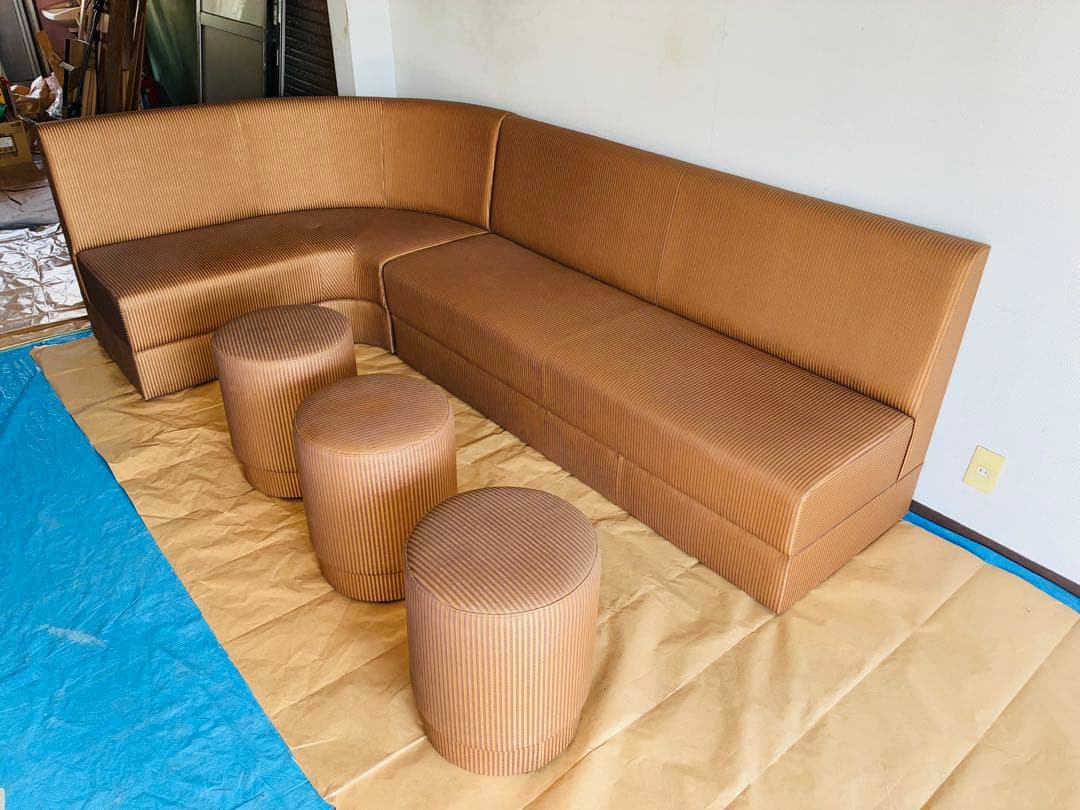 【美品】分離型L字ソファ バーやスナック等に①★