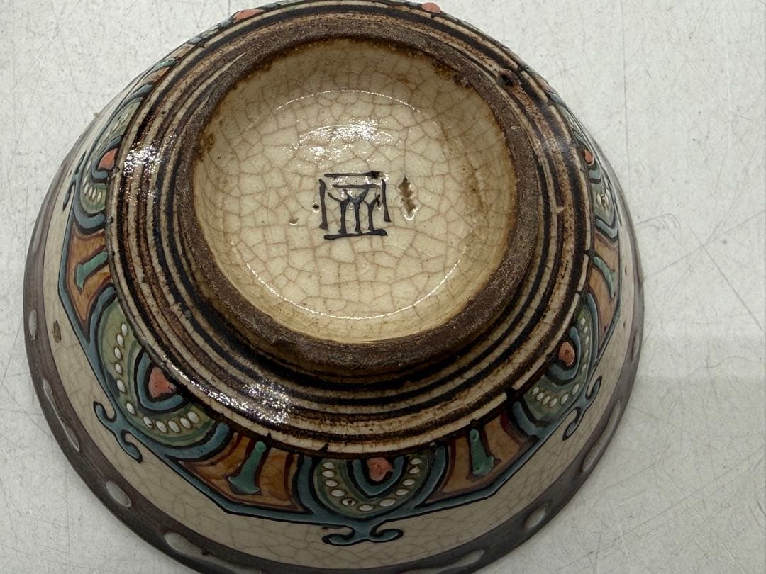 古清水　湯呑み5点　色絵　在銘　送料込み260202