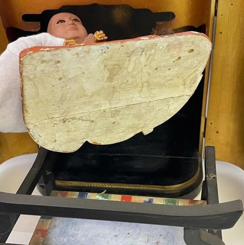 仏教美術 時代物 木彫り 弘法大師像 厨子入り 空海 仏像 骨董 古玩