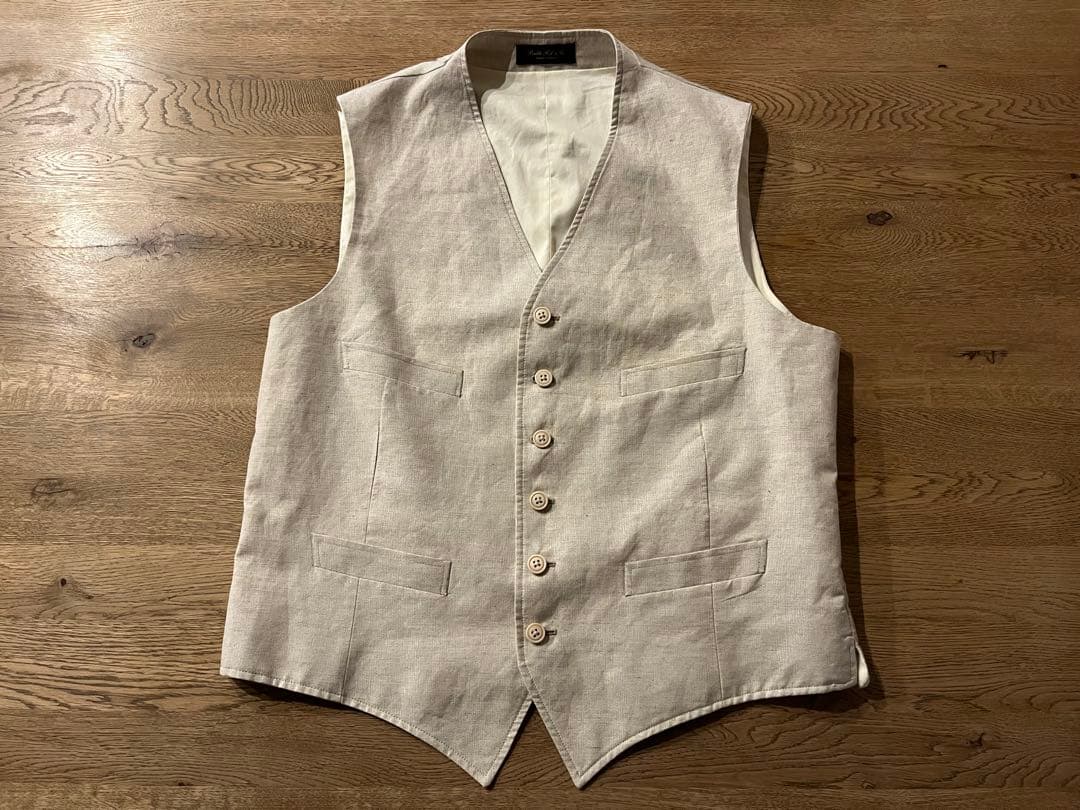 RRL リネンシルク ベスト ジレ アイボリー イタリア製 ダブルアールエル