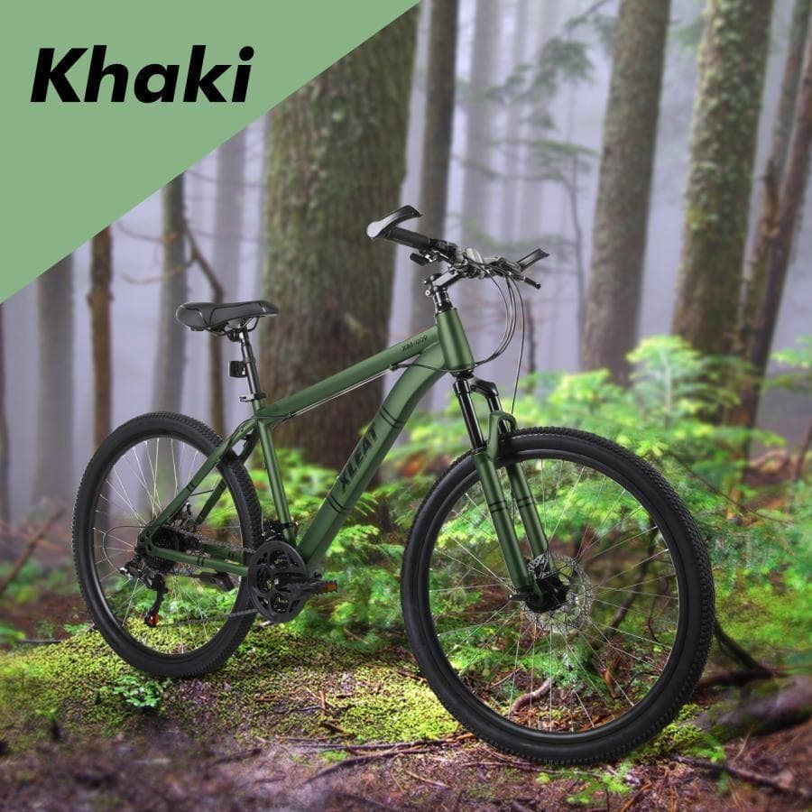 R2087マウンテンバイク 26インチ シマノ製 21段変速 スタンド付 ネオン