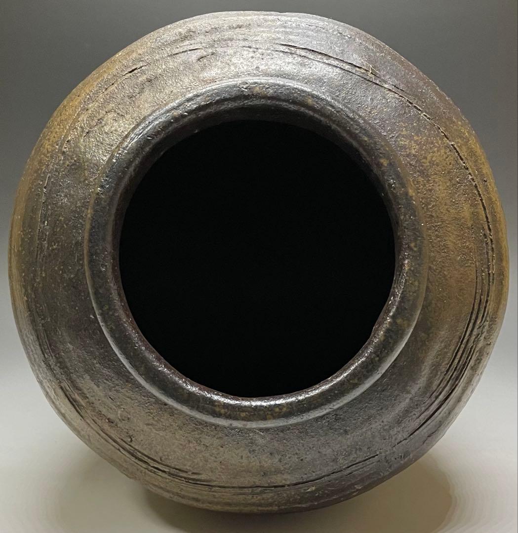 ヨシモ※プロフ必読※　古備前　室町末期　波状文壺　窯印有　w25w