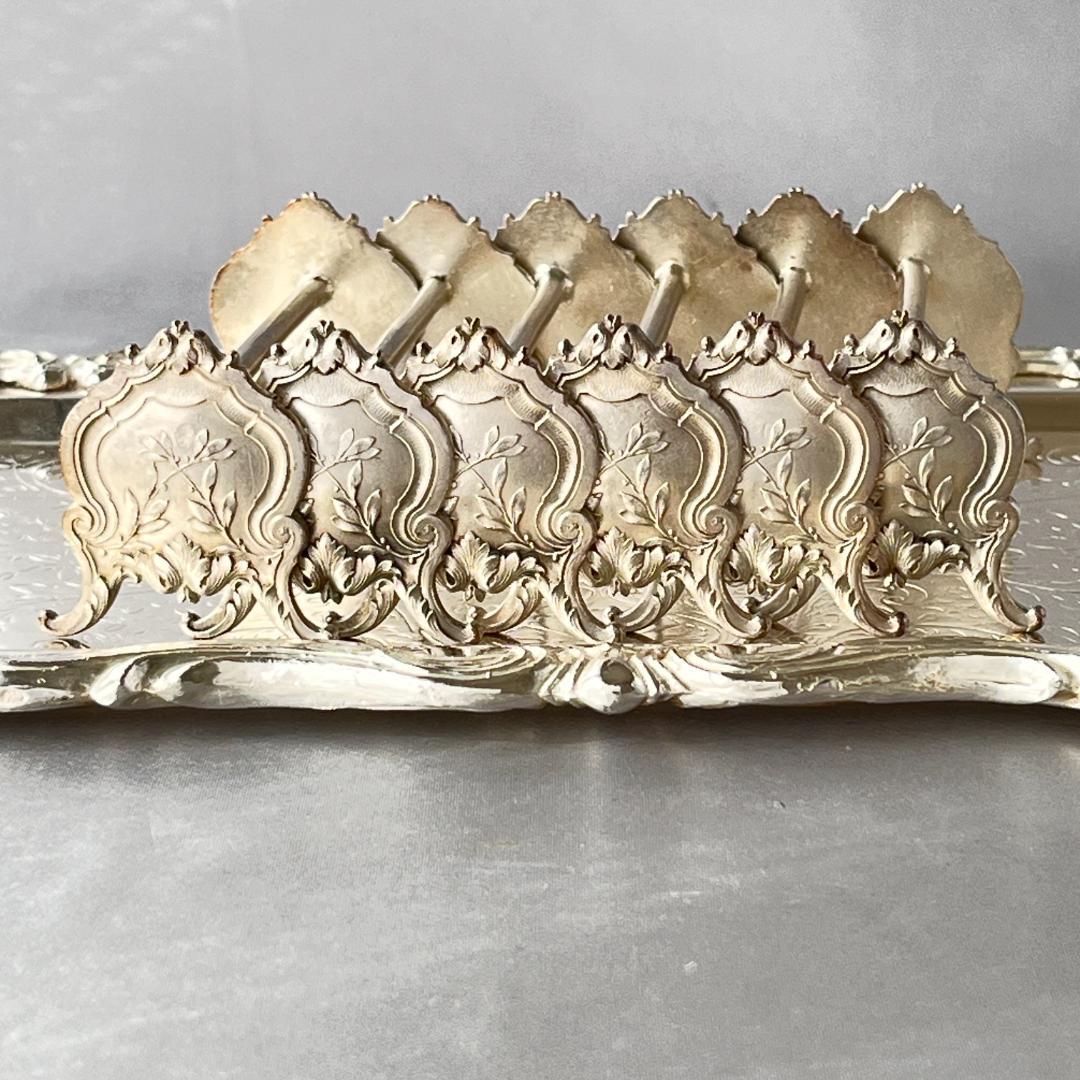 【仏蘭西】 アールヌーボーのナイフレスト 6個組 Art Nouveau