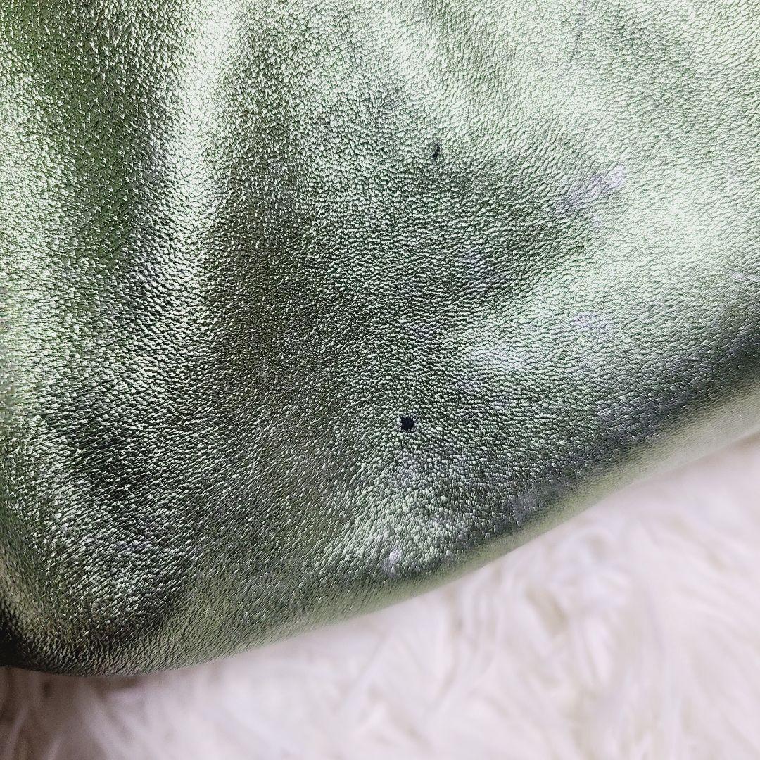 ロエベ　ハンドバッグ　ナッパアイレ　アナグラム　グリーンゴールド　レザー