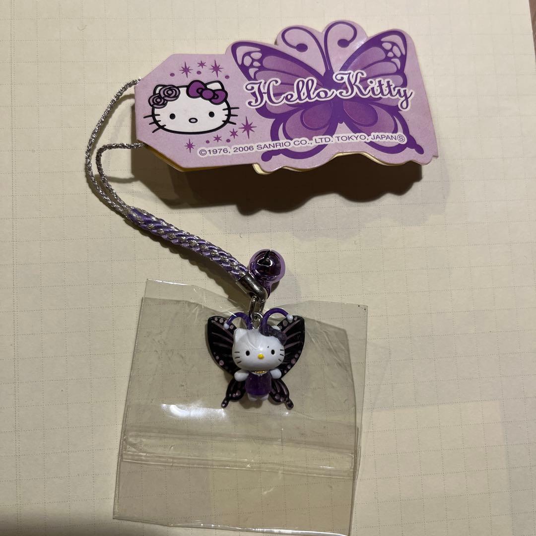 【レア】ハローキティ ご当地ストラップ　花と蝶