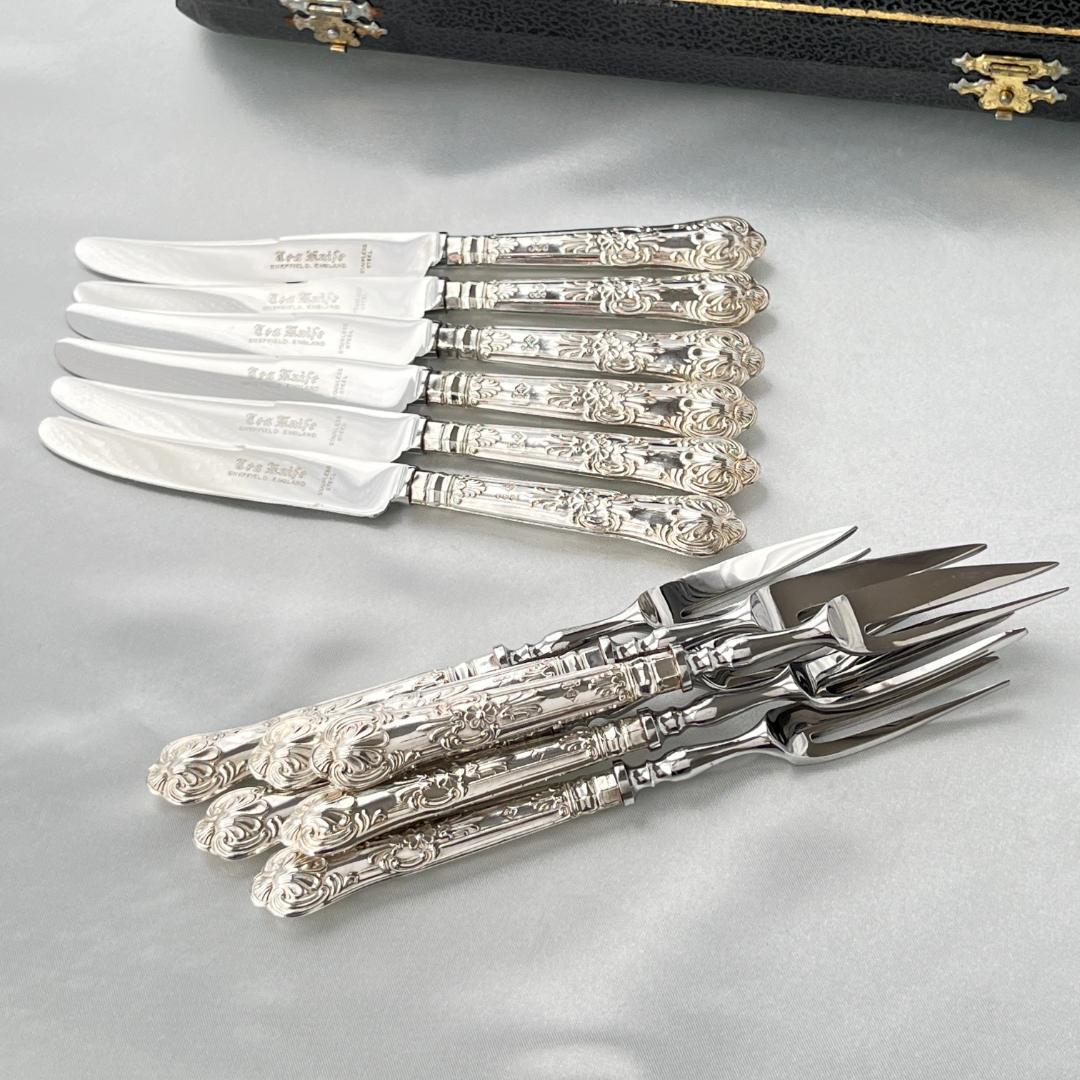 【HARRISON BROTHERS】【純銀ハンドル】キングスパターン12本