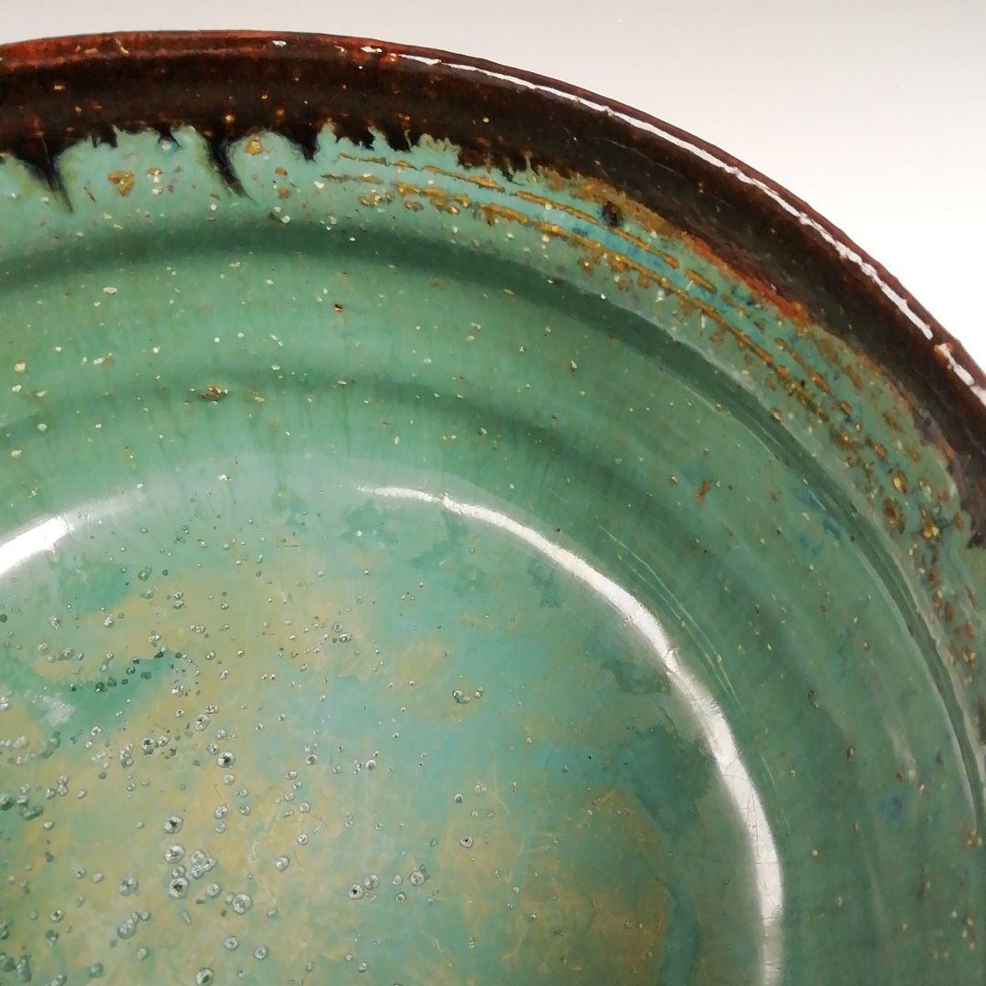 Ｗ１５９　建水　『上野焼』『第十五代　熊谷紅陽 作』　共箱　茶道具