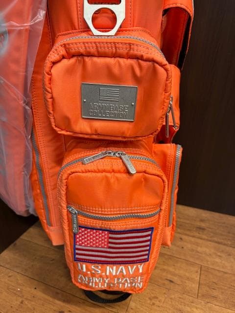 アーミーベース U.S. NAVY スタンドキャディバッグ オレンジ 新品