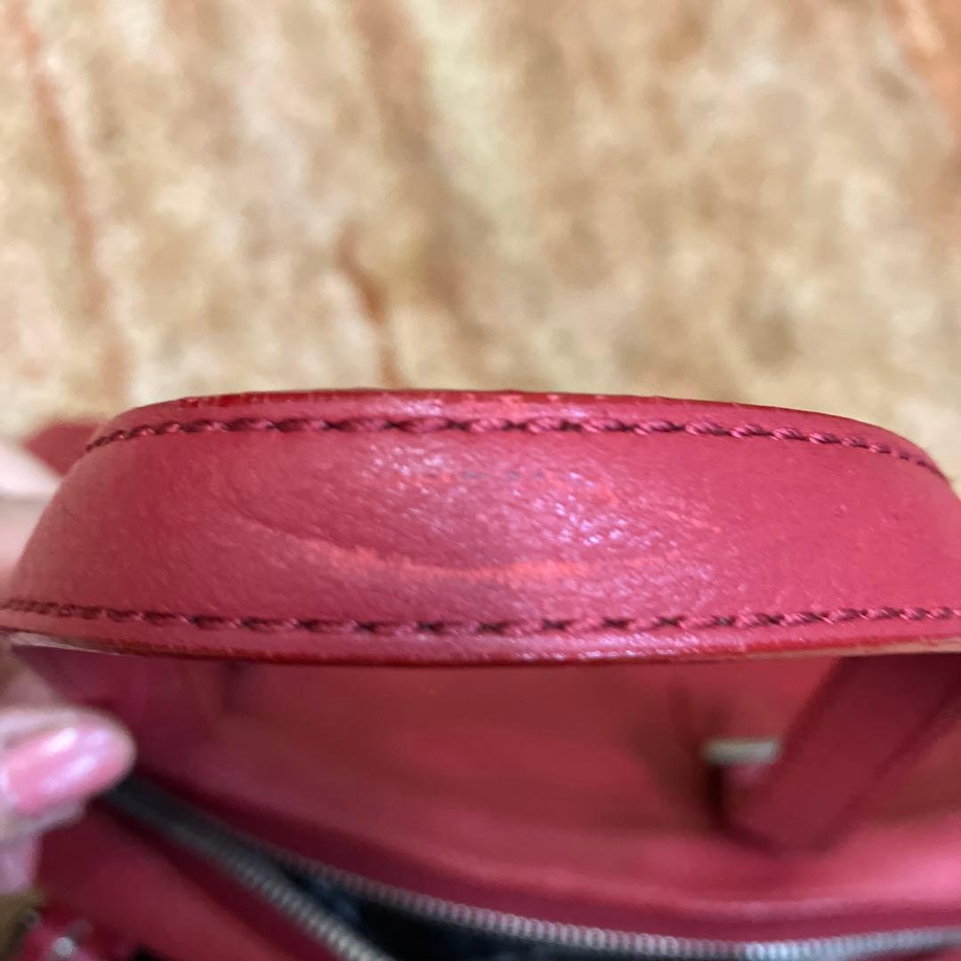 【超希少】バーバリー赤 レザー ハンドバッグ