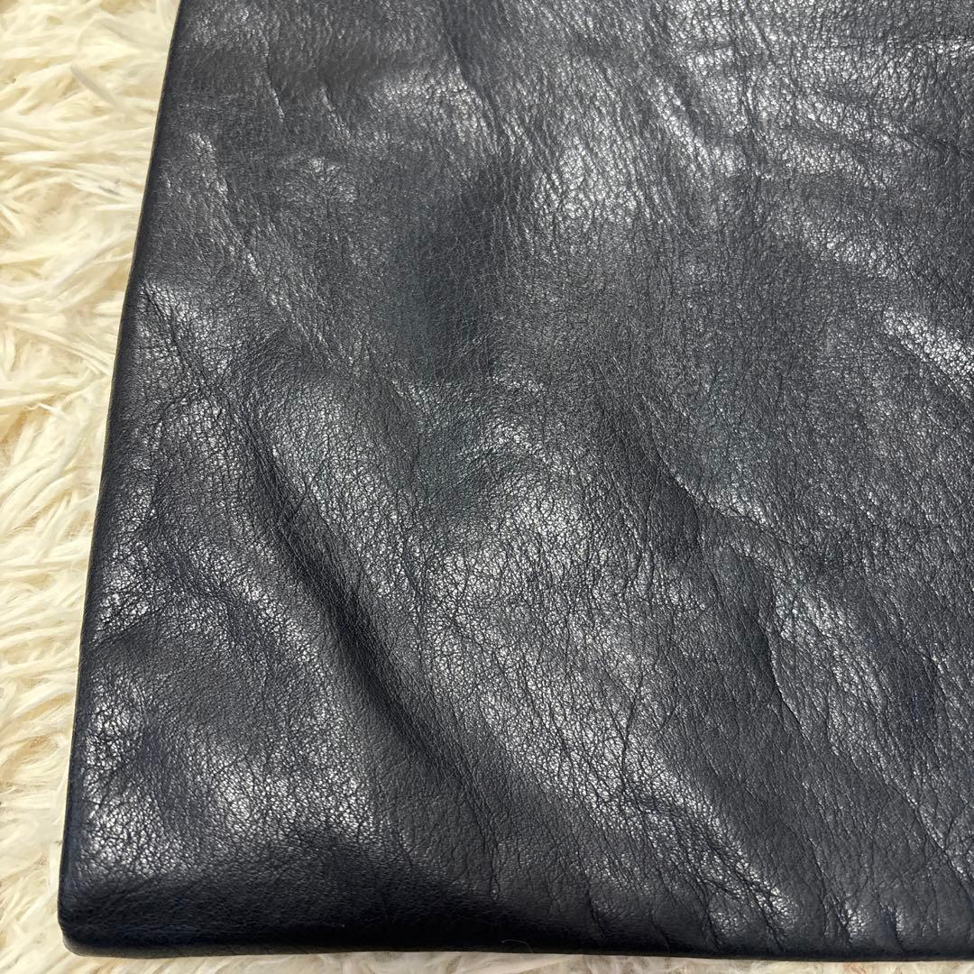 BAGGU レザー　ハンドバッグ　エコバッグ　黒　濃紺