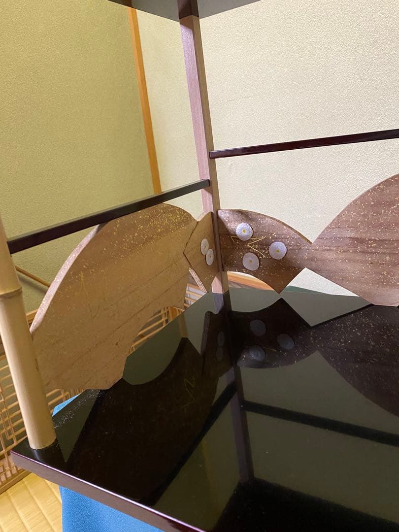 【本日限定】茶道具/寿扇棚 鵬雲斎好写 天板・地板共溜塗り 固定式