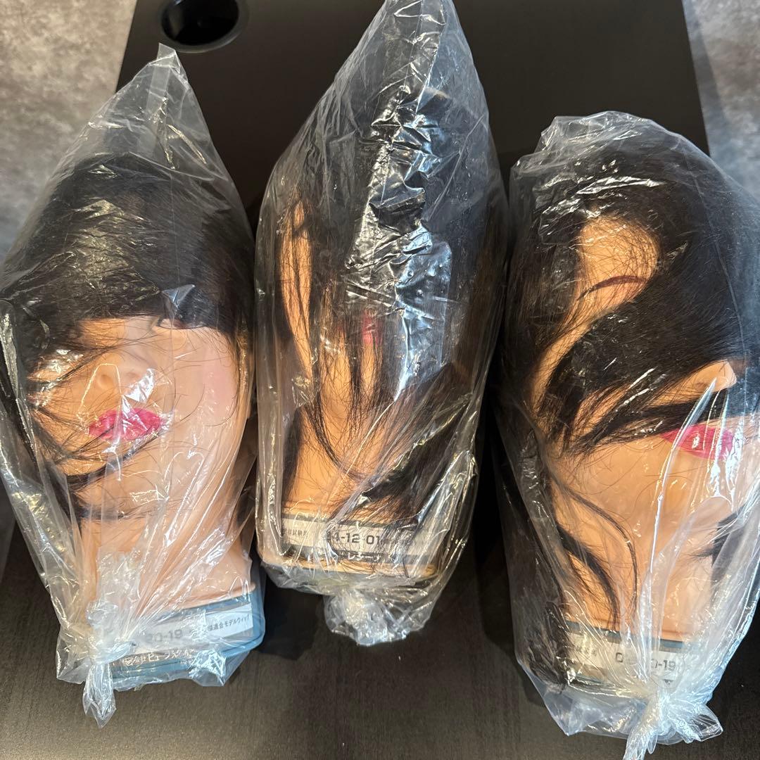 ４体セット 美容師実技試験用ウィッグ ３体 練習用１体 計４体