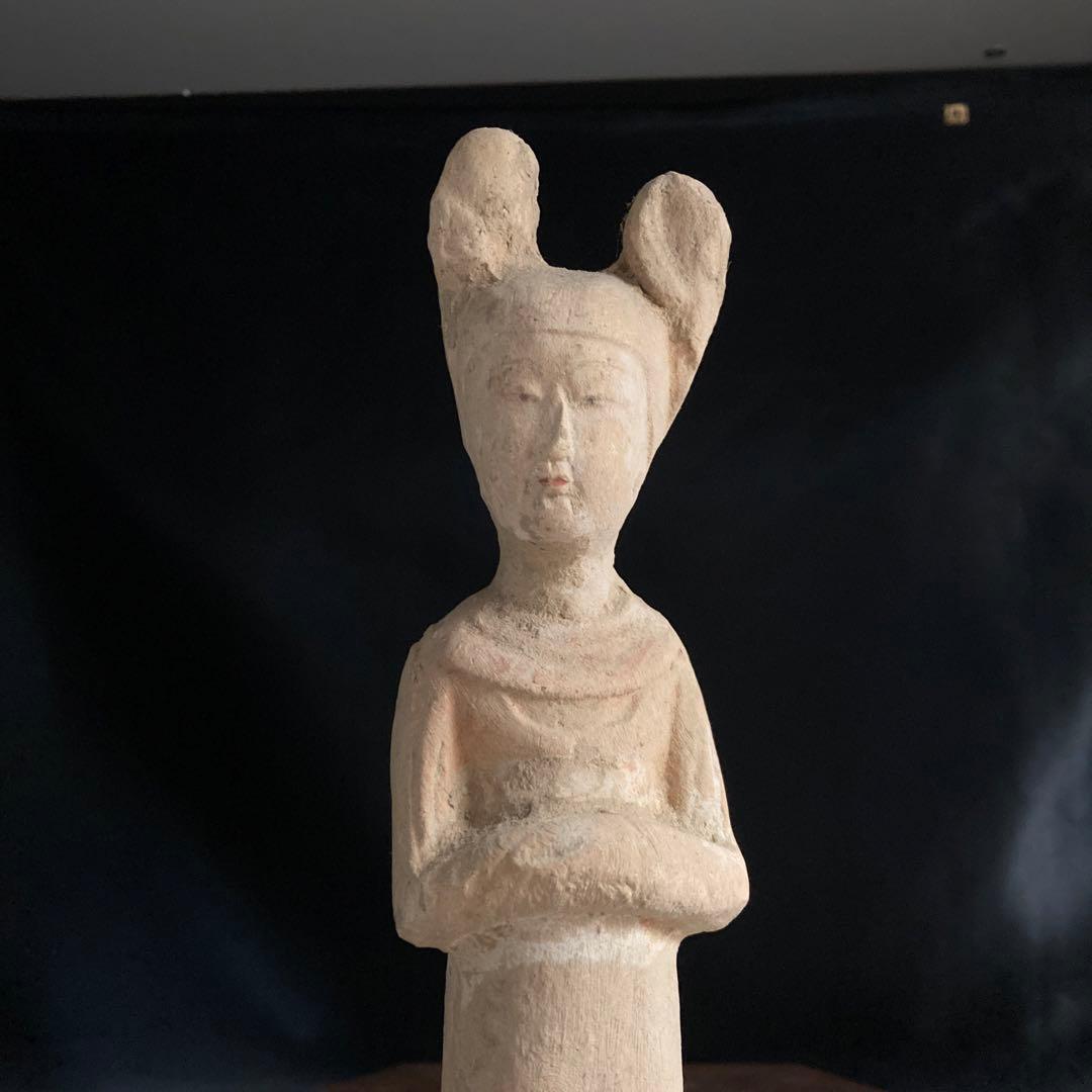 赤札閉店セール❗️【ギャラリー三益】中国古美術　唐代加彩美人俑（唐時代）