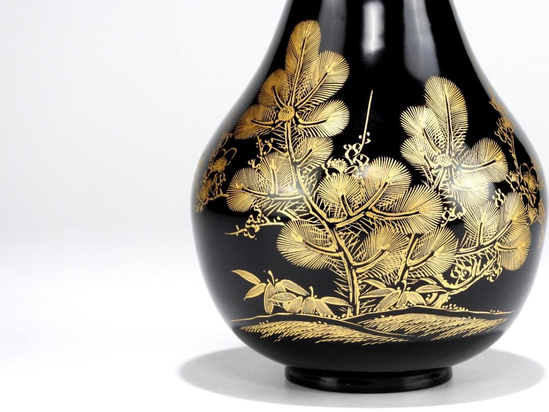 時代 輪島塗 沈金 松竹梅 酒器揃 徳利 一対