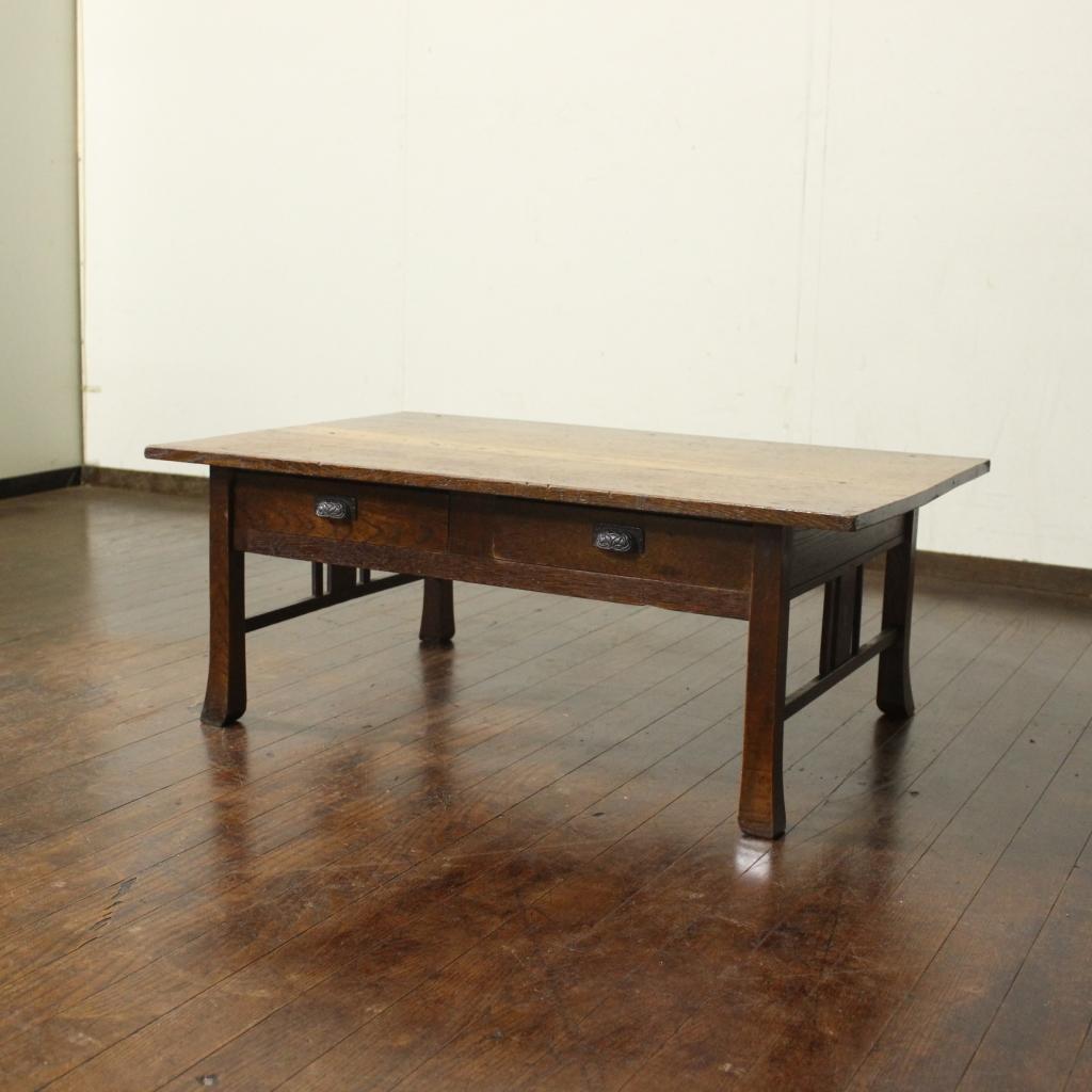 古い文机！抽斗2杯！和室時代箪笥テーブルローボードテレビ台カフェ店舗古家具