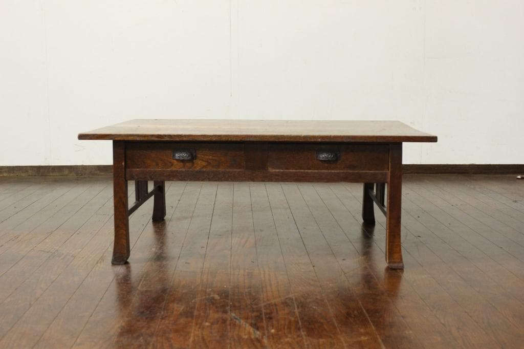 古い文机！抽斗2杯！和室時代箪笥テーブルローボードテレビ台カフェ店舗古家具