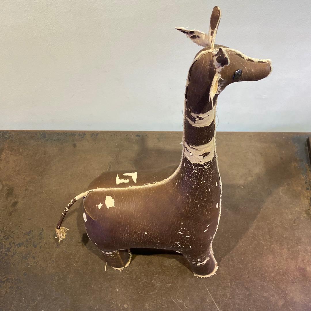 古いキリンの置物 オブジェ 古道具