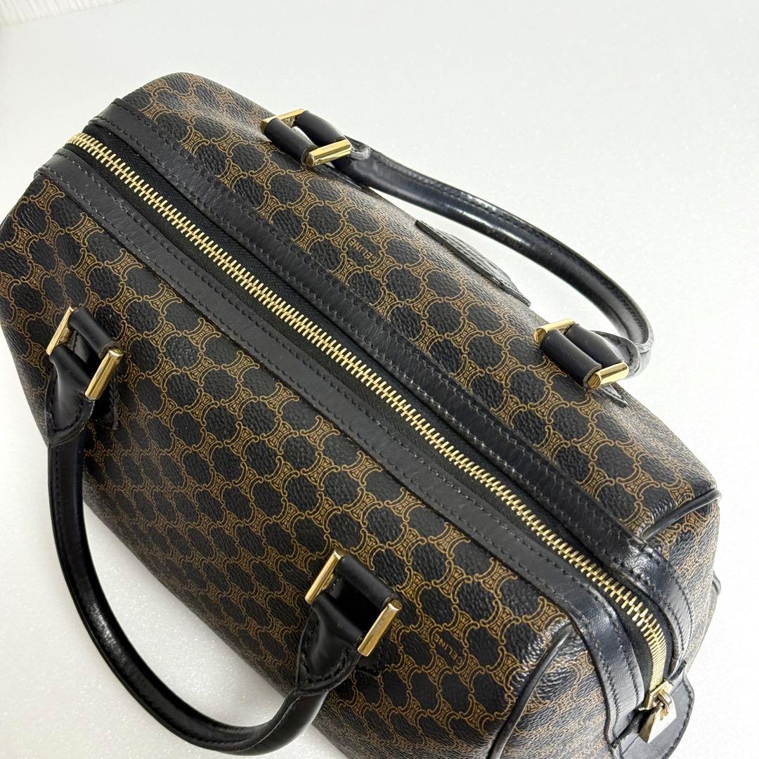 CELINE ヴィンテージ ミニボストンバッグ マカダム柄 ブラック 114
