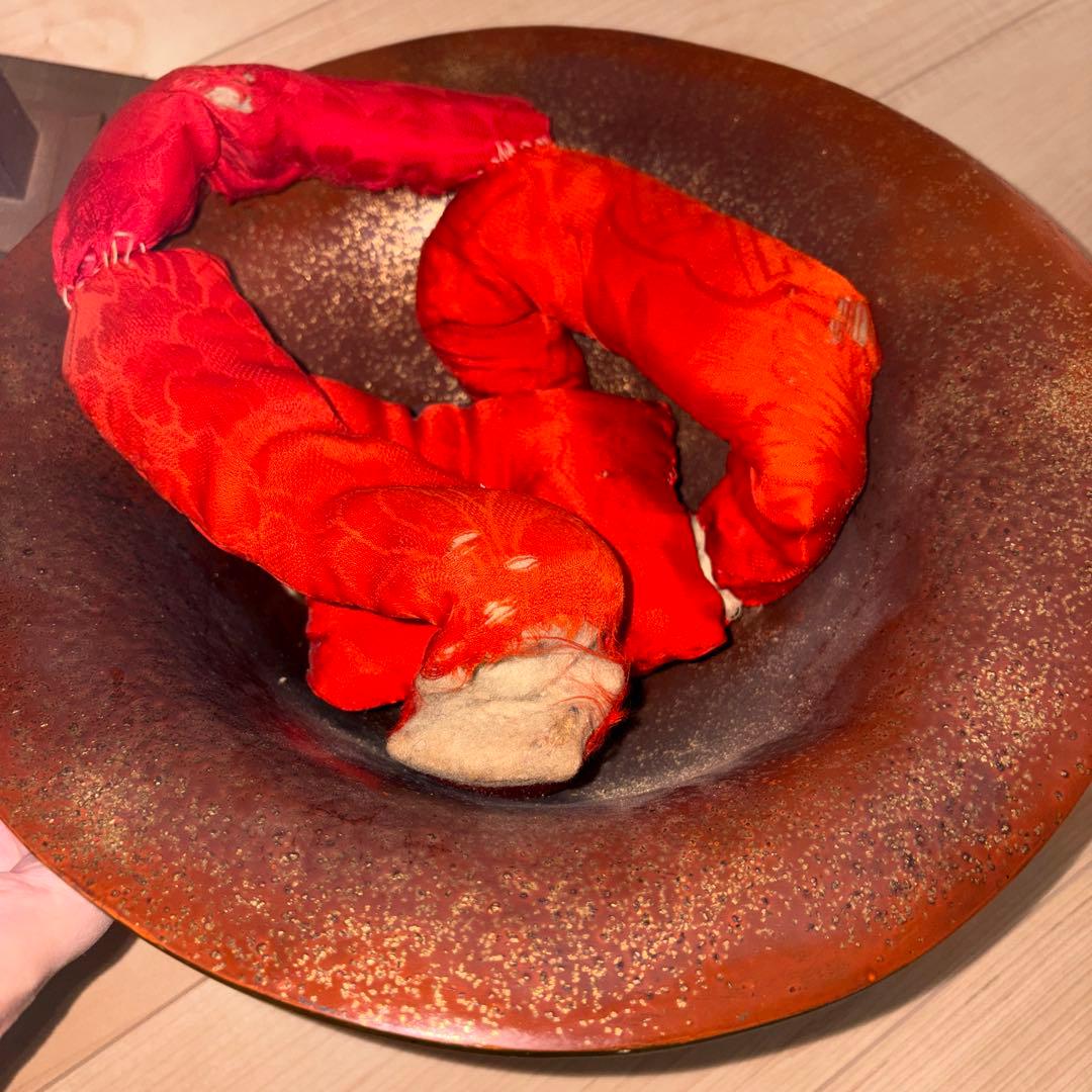 家紋付き　陣笠　骨董　アンティーク　鷹の羽