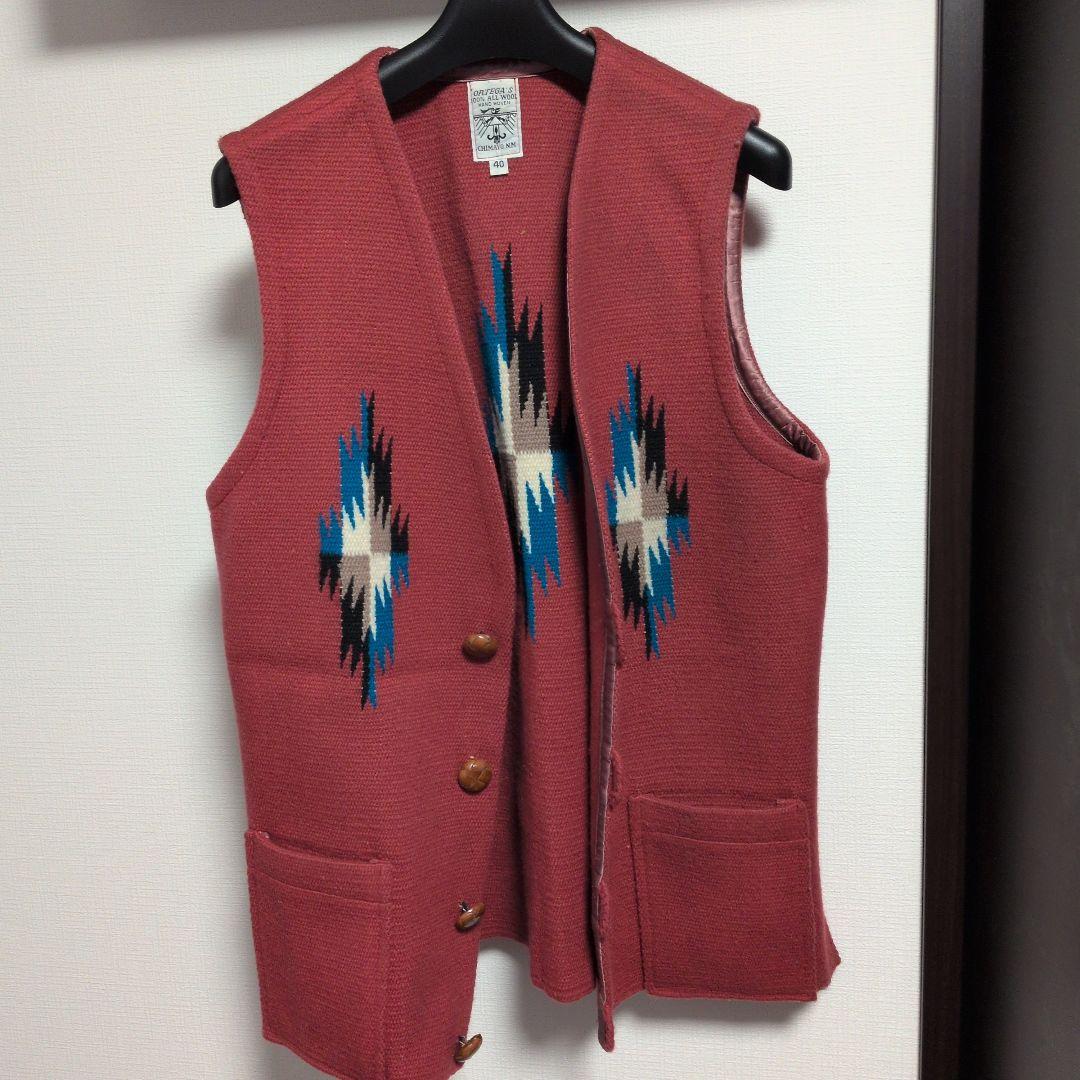 ORTEGA'S オルテガ ウール チマヨベスト 赤 40