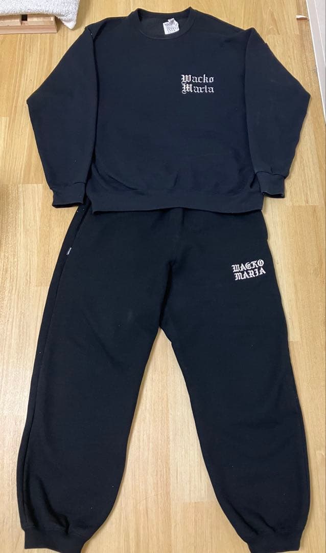 魔*エ様 Wacko Maria ブラック スウェットセットアップ