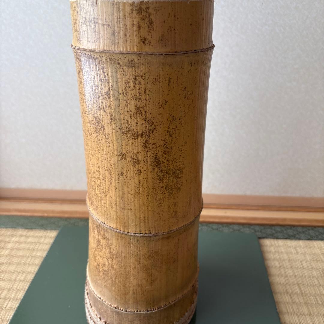 71 美品！根付　寸胴　華道具　一重切　竹製　水仙