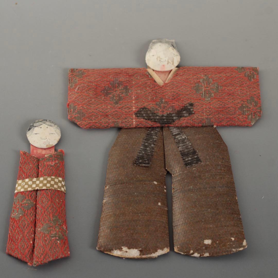 古い 紙雛 立雛 明治〜昭和頃 古美術 古道具 アンティーク 金襴