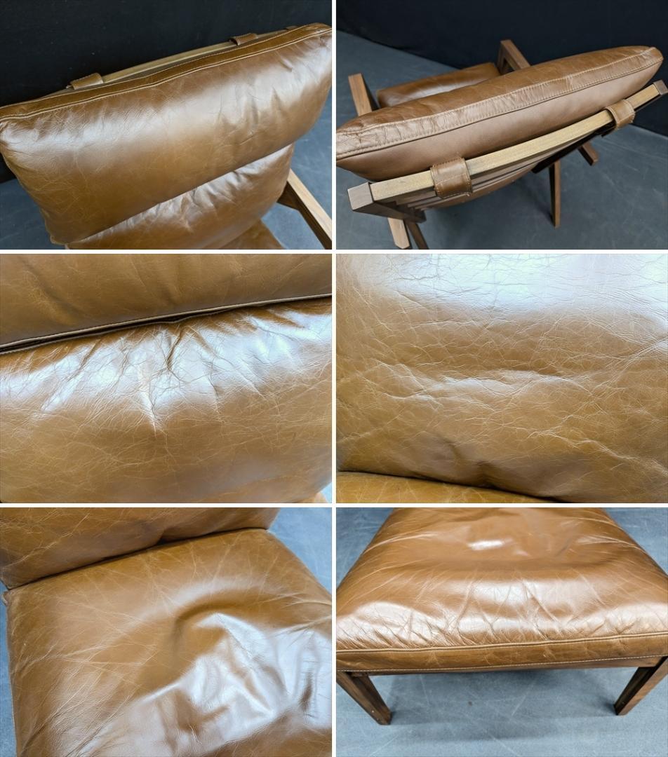 シギヤマ家具　岩倉榮利　ウォールナット　本革　イージーチェア　シングルソファ