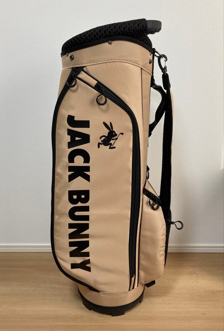 新品 パーリーゲイツ ジャックバニー 定番キャディバッグ 自立型 ベージュ