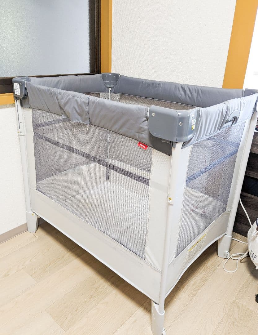 アップリカ ココネル エアー AB グレーベア ベビーベッド 折りたたみ