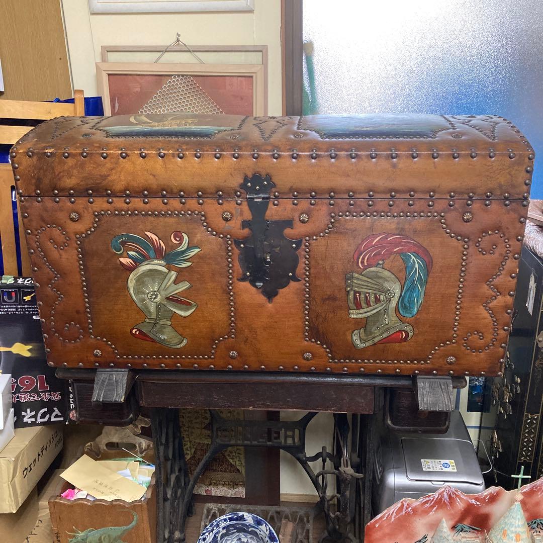 『アンティーク風レザー収納箱』