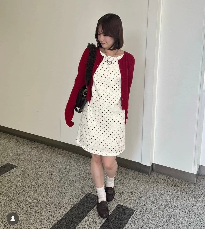 完売品 ドット柄 ミニ丈 ジャンスカ TINA：JOJUN