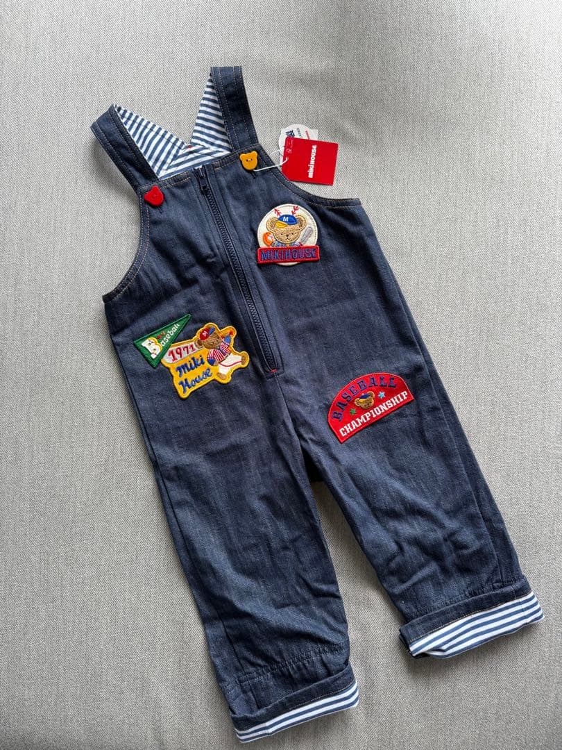 【新品未着用】ミキハウス オーバーオール M(80-90)