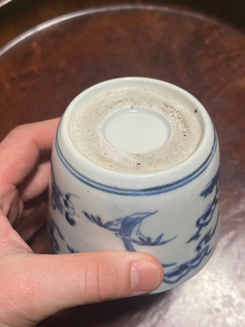 モダンデザイン　古伊万里　蕎麦猪口　散らし　無傷完品　大振り　松竹梅　柿右衛門