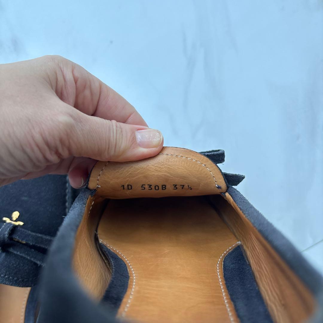 PRADA ダークブルー スエード ローファー　紺色