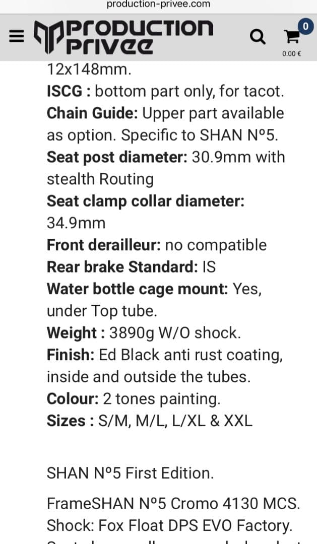 SHAN.No5 フレーム[国内限定1台ナンバリング]