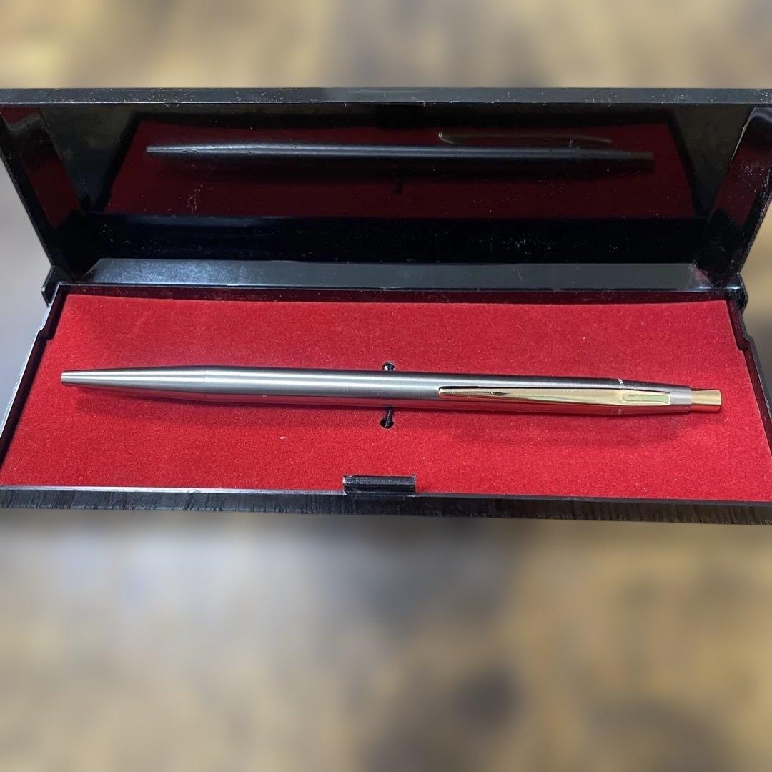 【現行リフィル可／アダプター付】モンブラン ノブレス 後期型 銀×金　ケース付