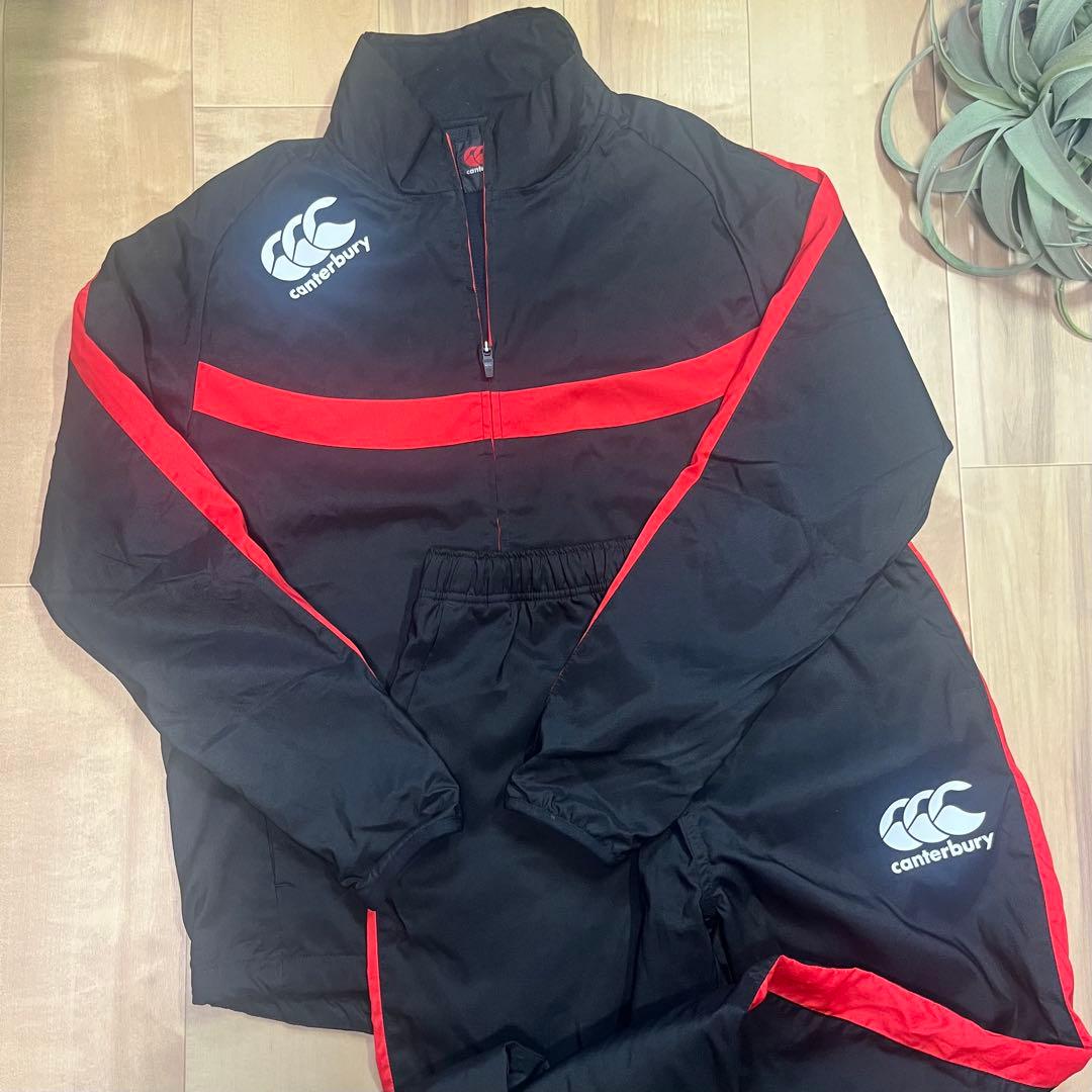 B*e様 canterbury ウォームアップウェア 上下セット 黒/赤　少し厚