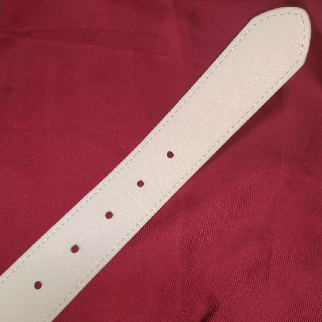 パーリーゲイツ　1989美品 ホワイトベルト　110cm 34mm ピンバックル