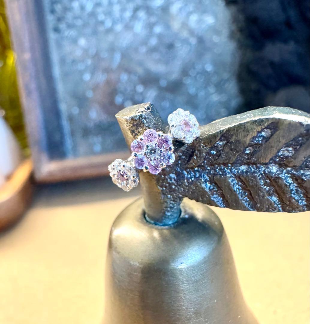 片耳のみ◆ポンテヴェキオ◆K18WG*エントラータ*フラワー*ピアス*ダイヤ