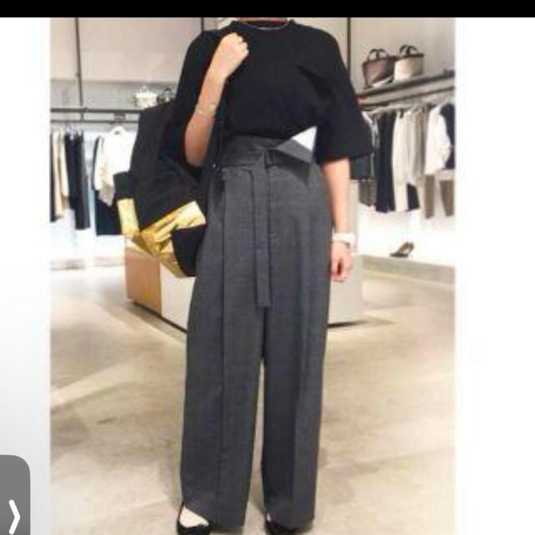 ENFOLD エンフォルド★ハイウエスト　グレンチェックワイドパンツ　レイヤード