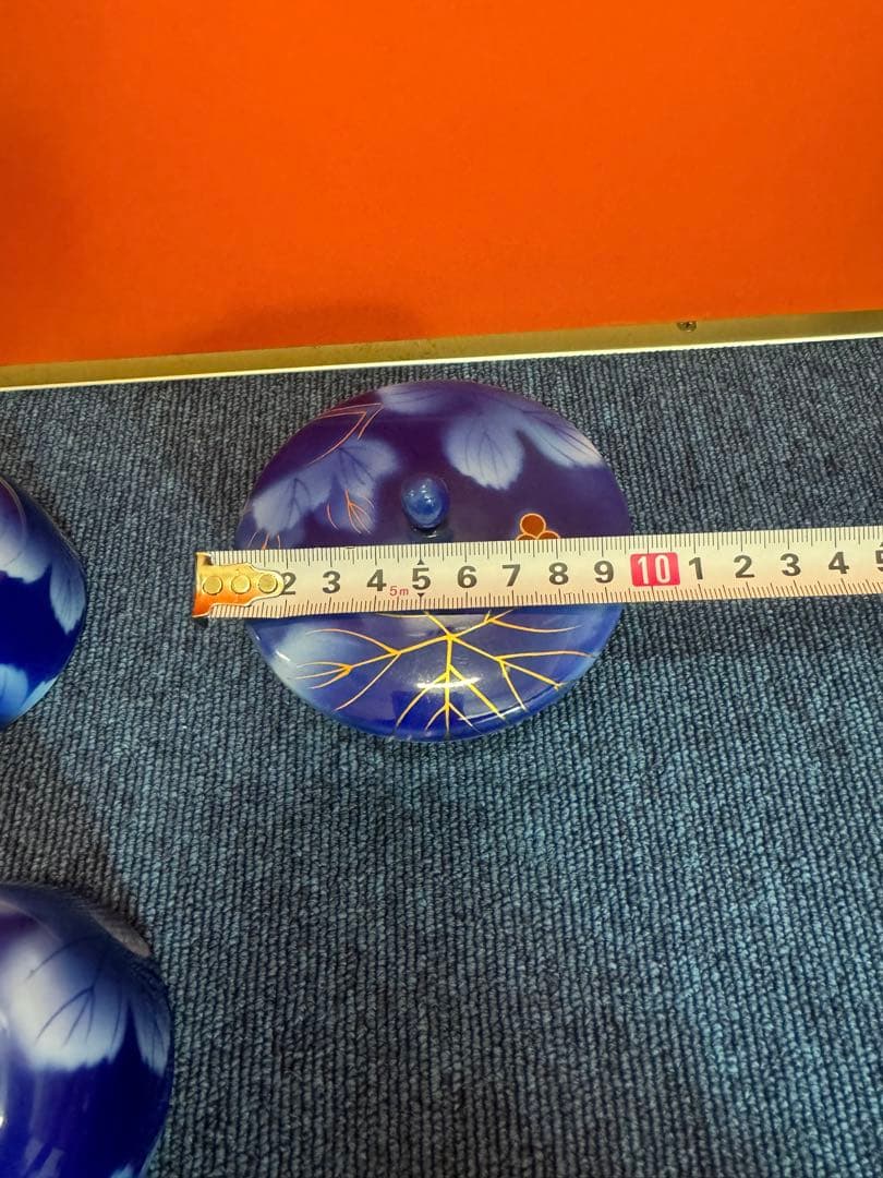 2031 深川製磁　葡萄瑠璃　湯呑蓋付　5客　金彩　未使用