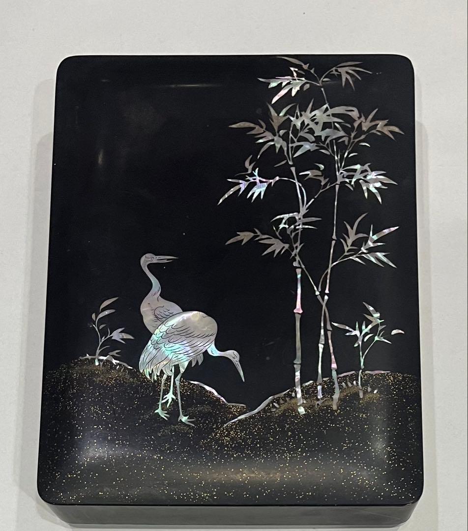 硯箱　青貝　中身あり