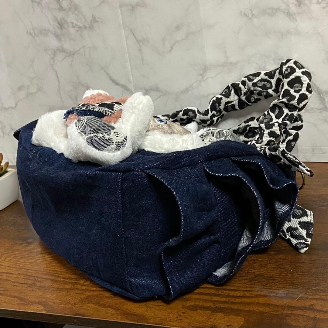 ❅*忙様 コヤンイサムチョン【デニムリメイク】フリルバッグ トートバッグ ハンド